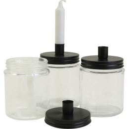 CC Glazen pot met kandelaar 15cm 6 stuks