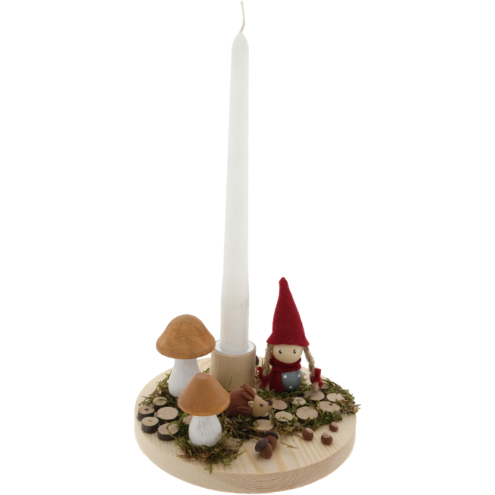 CC Houten kandelaar 16cm