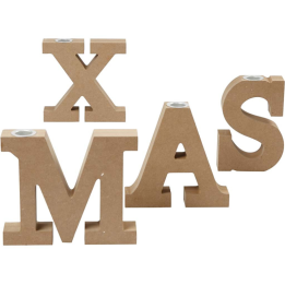 CC MDF kandelaar X-MAS 17x14cm