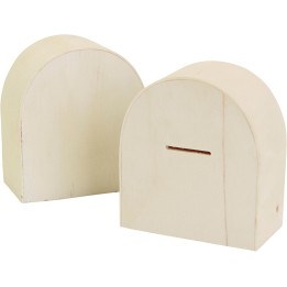CC Houten spaarpot 10x9cm 12 stuks
