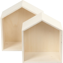 CC Houten showdozen huis set van 2 stuks