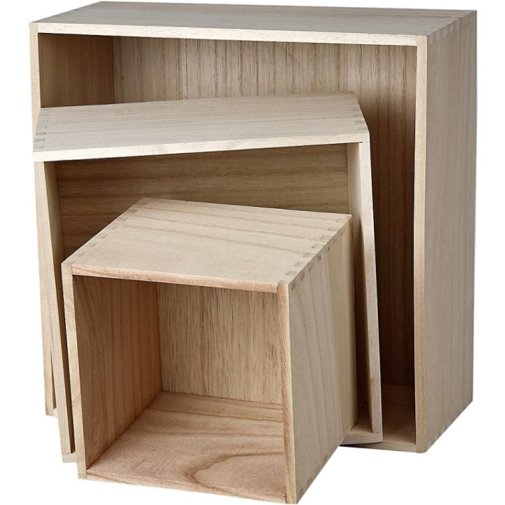 CC Houten showdozen vierkant set van 3 stuks