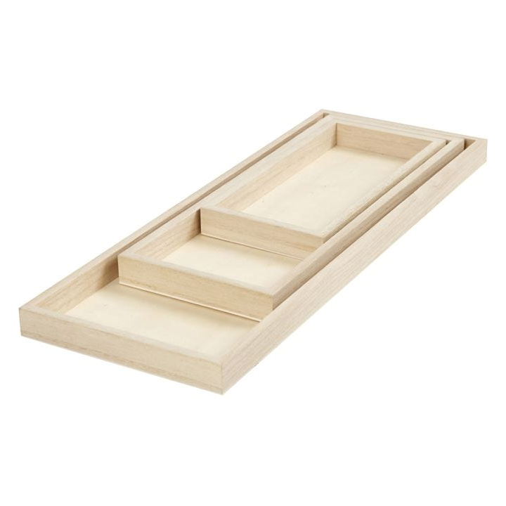 CC Houten dienbladen set 3 stuks
