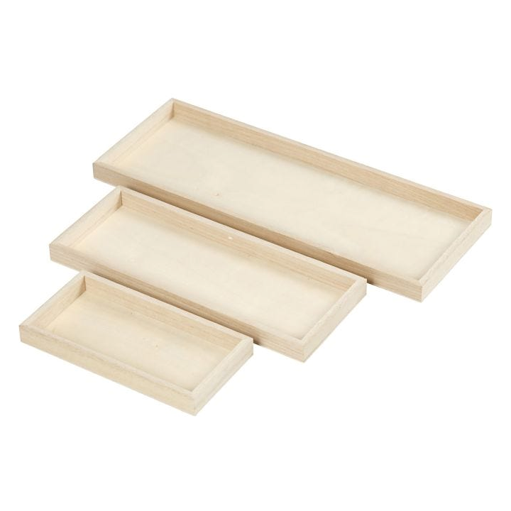 CC Houten dienbladen set 3 stuks