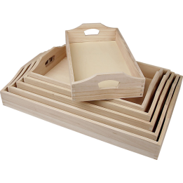 CC Houten dienbladen set 6 stuks