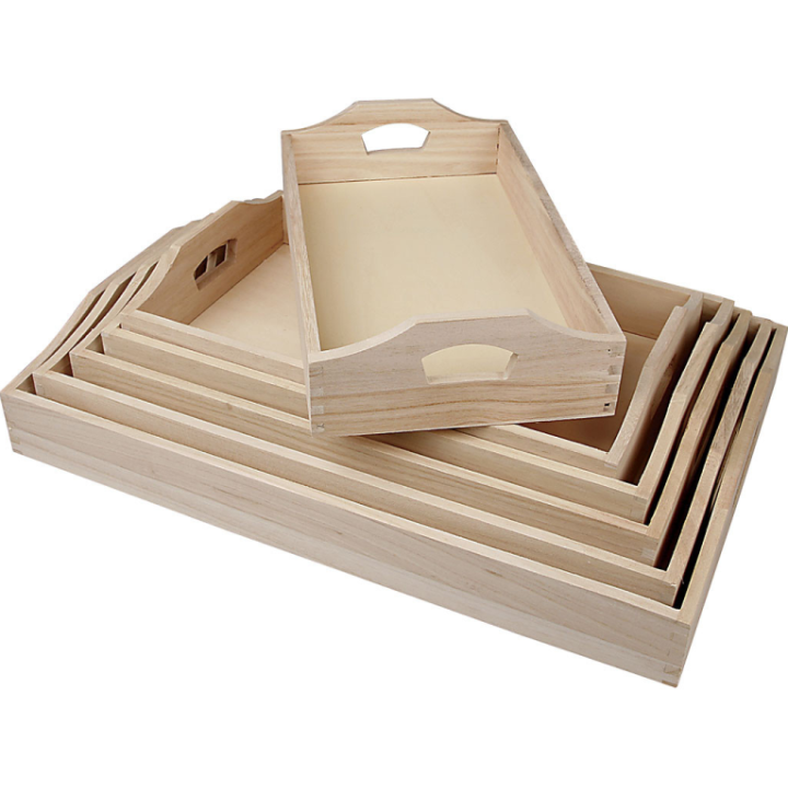 CC Houten dienbladen set 6 stuks