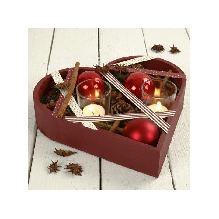 CC Houten hartvormige schalen set 3 stuks