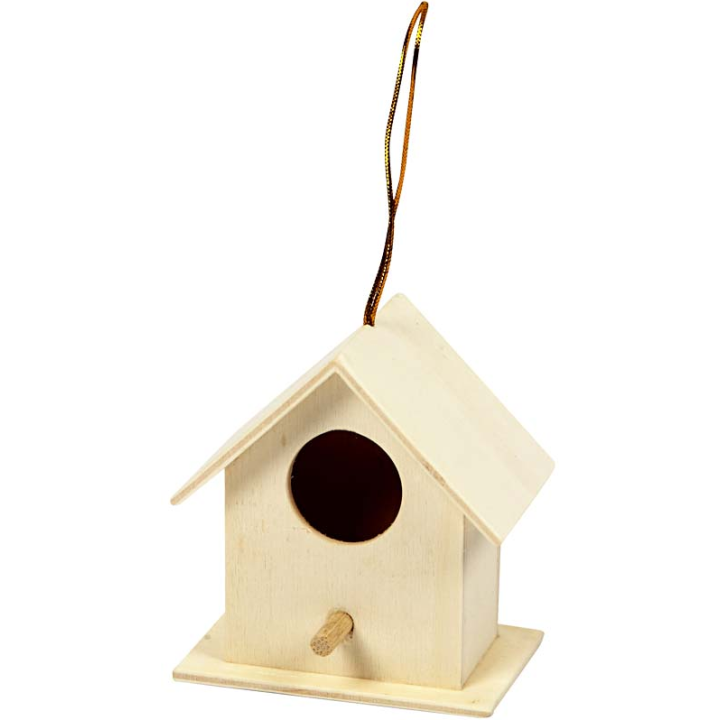CC Houten mini vogelhuis 6x6 cm