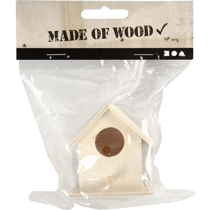 CC Houten mini vogelhuis 6x6 cm