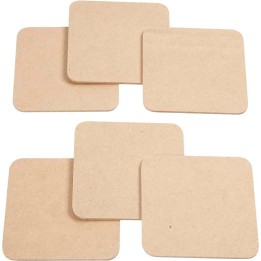 CC MDF onderzetters 10x10 cm 6 stuks