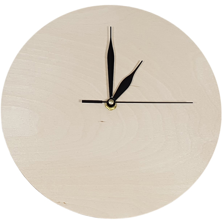 Houten klok met los uurwerk 25 cm