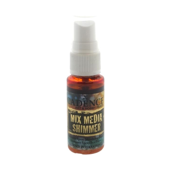Cadence Mixed media shimmer inkt spray metallic 25ml donkeroranje