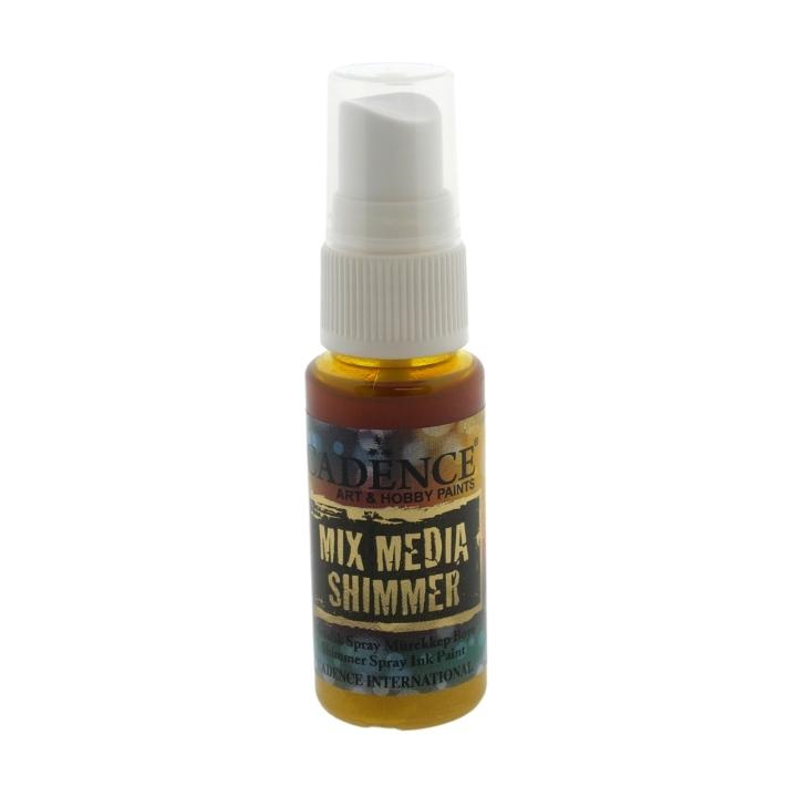 Cadence Mixed media shimmer inkt spray metallic 25ml geel