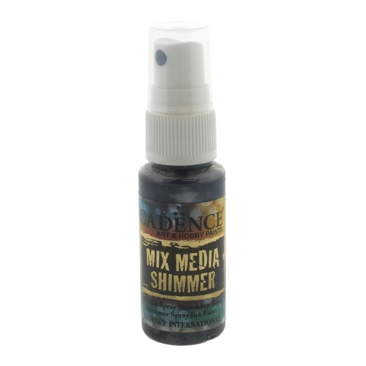 Cadence Mixed media shimmer inkt spray metallic 25ml zwart