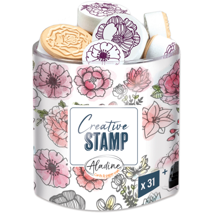 Aladine Stampo Stempel Set Bloemen 31 stuks