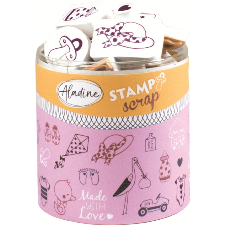 Aladine Stampo Stempel Set Geboorte 35 stuks