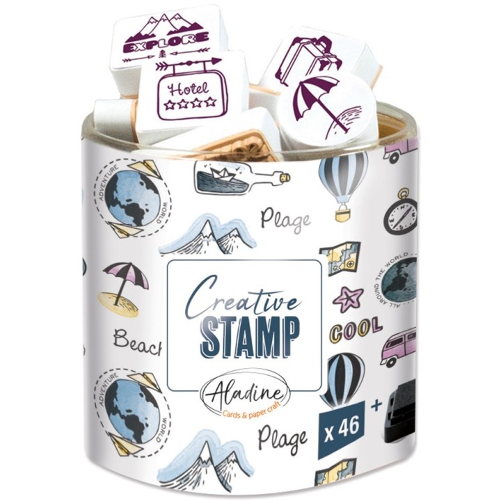Aladine Stampo Stempel Set Vakantie 45 stuks