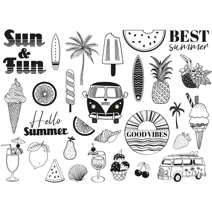 Aladine Stampo Stempel Set Zomer 29 stuks