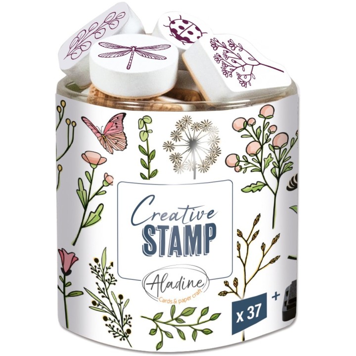 Aladine Stampo Stempel Set Zomer Bloemen 37 stuks