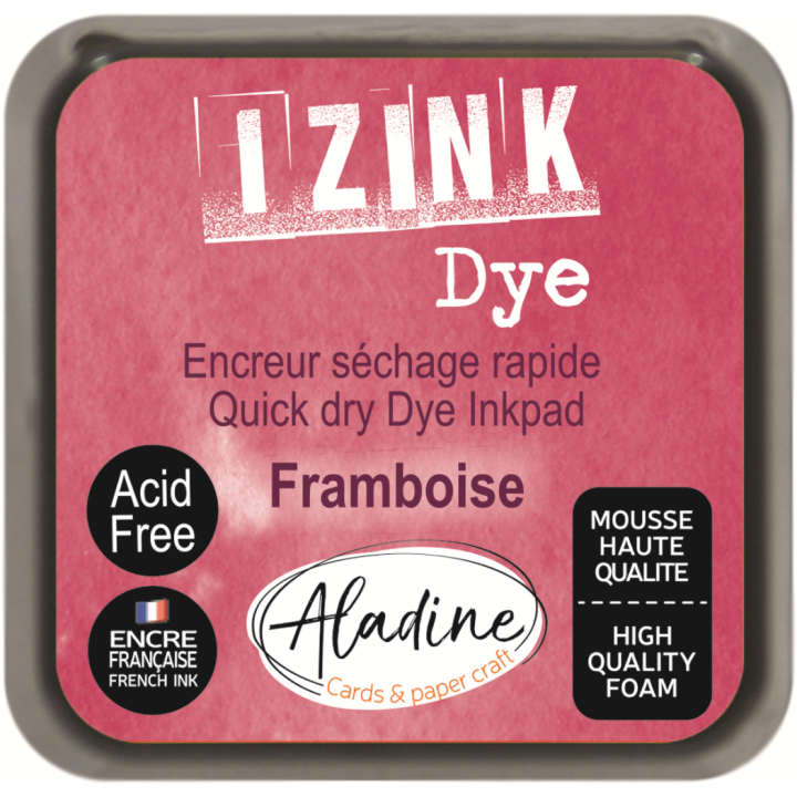 Aladine Izink dye pigment inktkussen 5x5cm bordeaux framboos