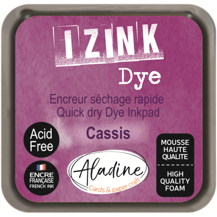 Aladine Izink dye pigment inktkussen 5x5cm cassis paars