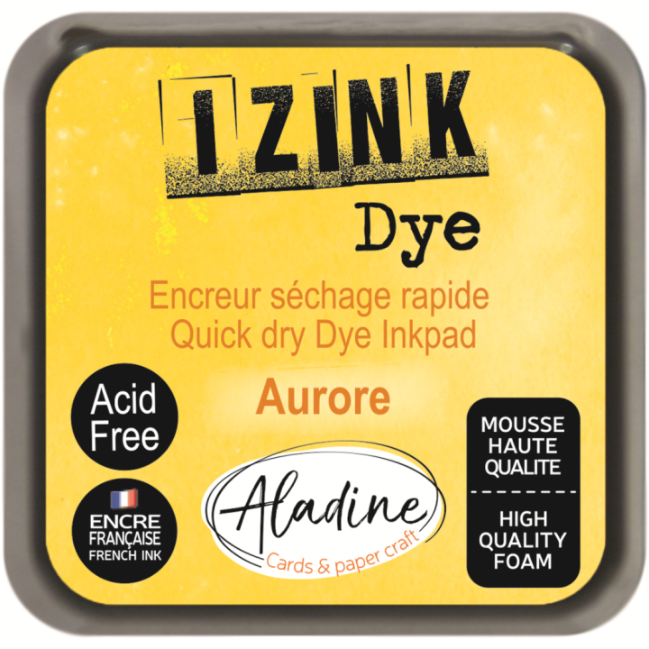 Aladine Izink dye pigment inktkussen 5x5cm geel