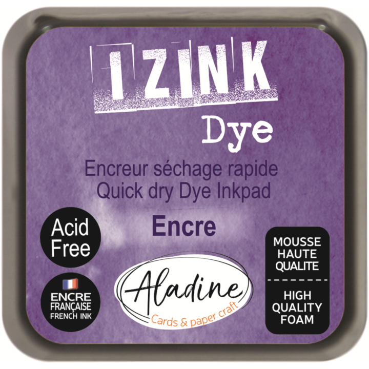 Aladine Izink dye pigment inktkussen 5x5cm inkt paars