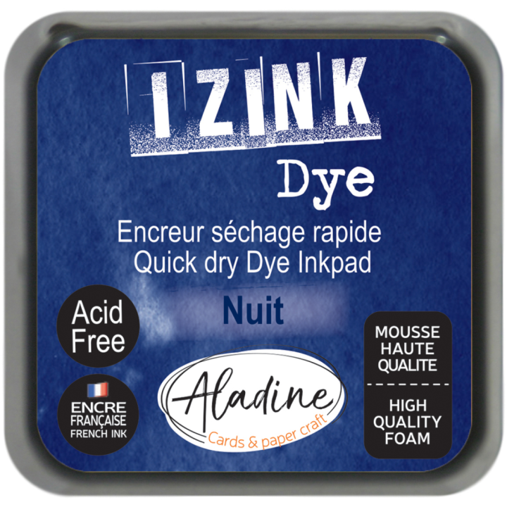Aladine Izink dye pigment inktkussen 5x5cm nachtblauw