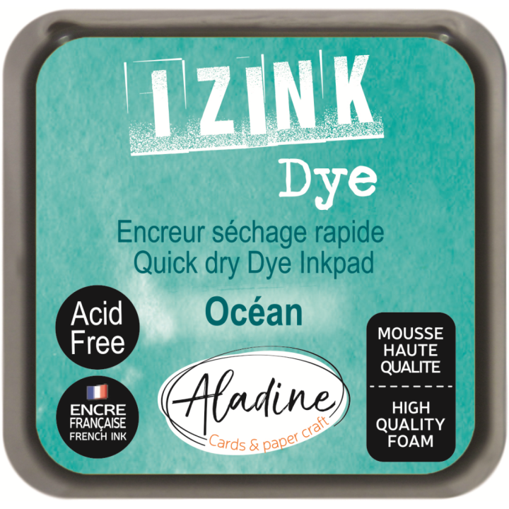 Aladine Izink dye pigment inktkussen 5x5cm oceaan turquoise