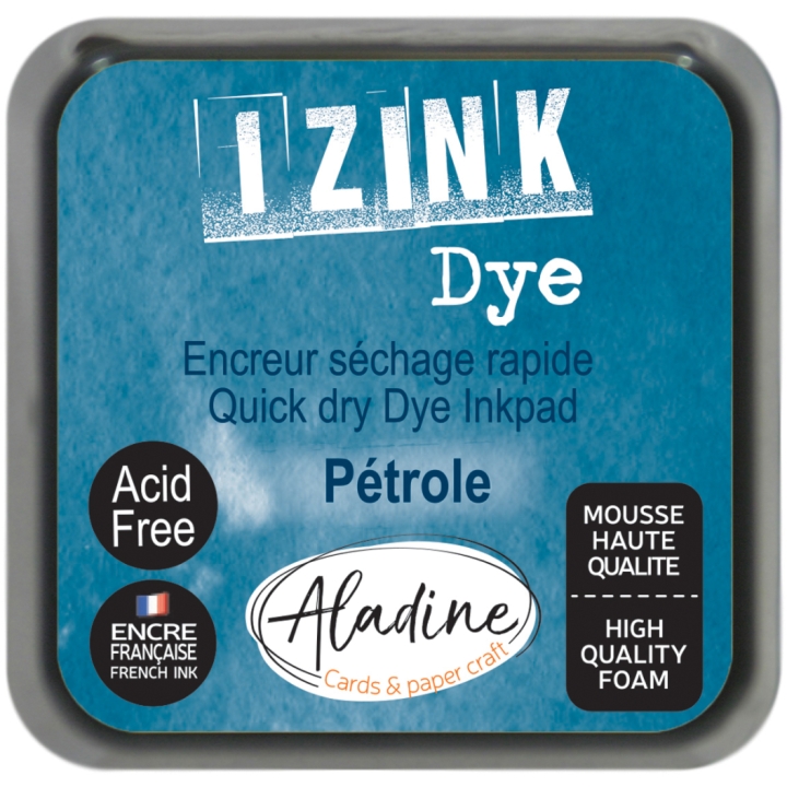 Aladine Izink dye pigment inktkussen 5x5cm petrolblauw