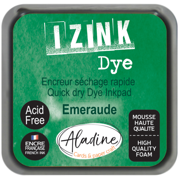 Aladine Izink dye pigment inktkussen 5x5cm smaragdgroen