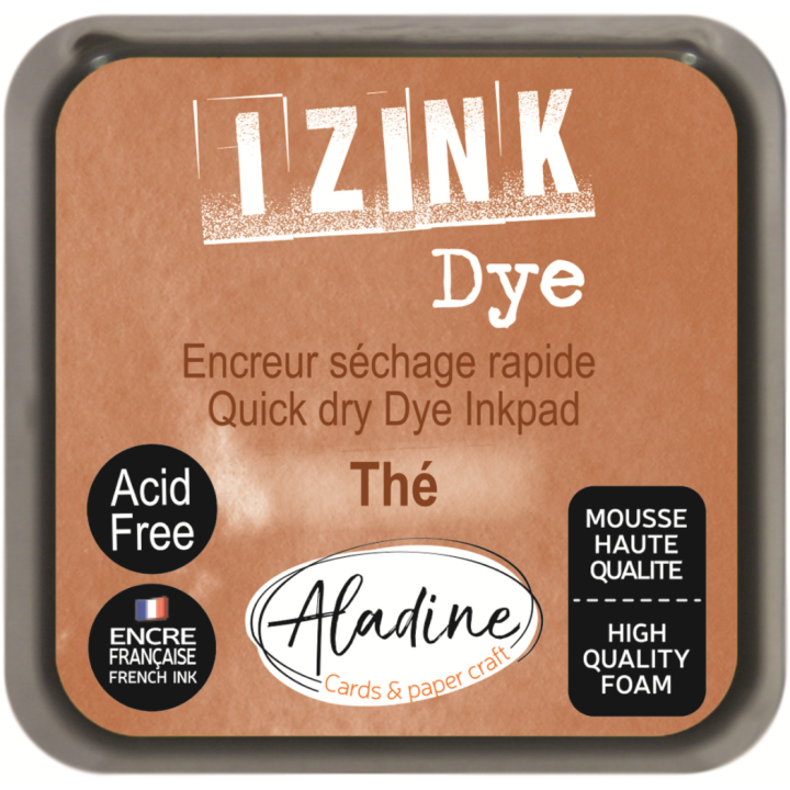 Aladine Izink dye pigment inktkussen 5x5cm theebruin