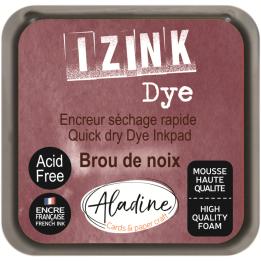 Aladine Izink dye pigment inktkussen 5x5cm walnootbruin