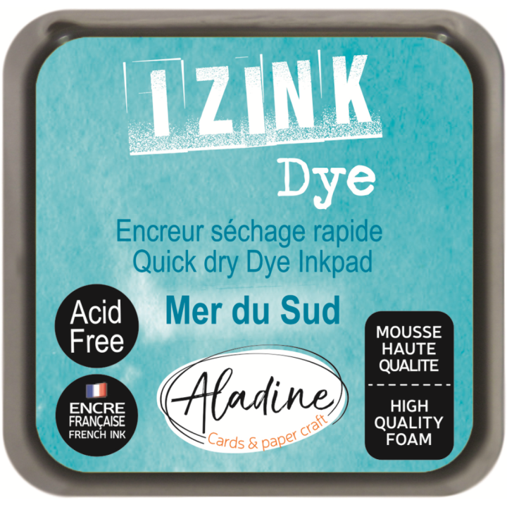 Aladine Izink dye pigment inktkussen 5x5cm zeelichtblauw