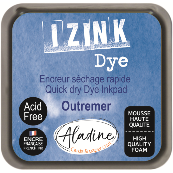 Aladine Izink dye pigment inktkussen 5x5cm zeeblauw