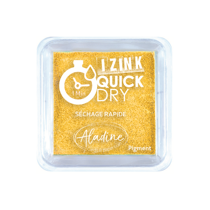 Aladine Izink quick dry pigment Inktkussen 5x5cm geel