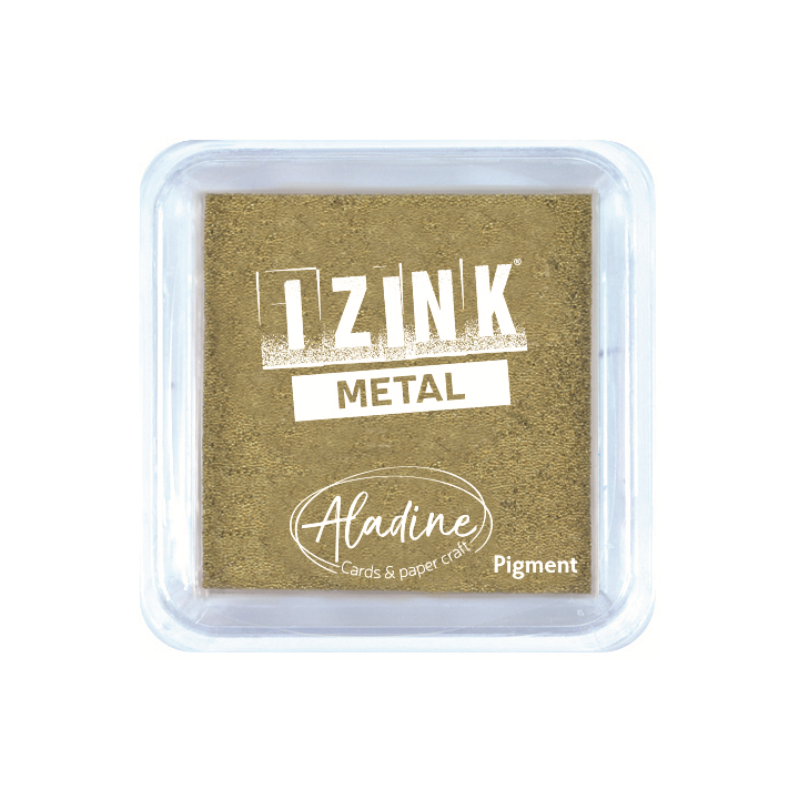 Aladine Izink quick dry pigment Inktkussen 5x5cm goud