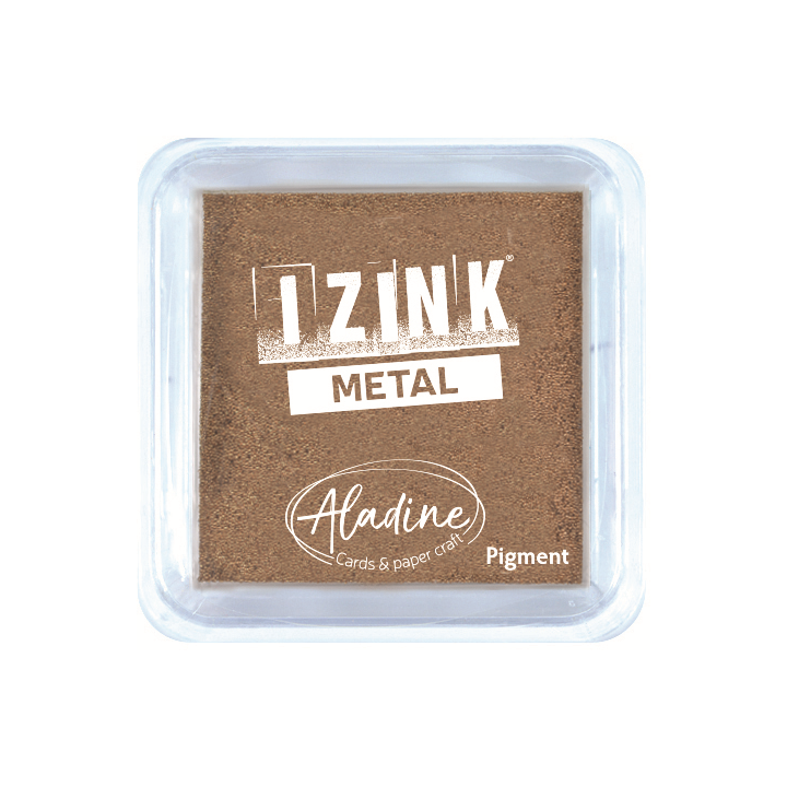 Aladine Izink quick dry pigment Inktkussen 5x5cm koper