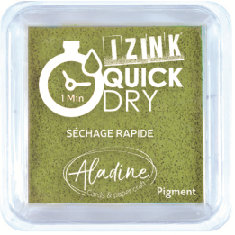 Aladine Izink quick dry pigment Inktkussen 5x5cm olijfgroen