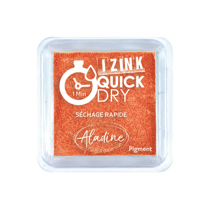 Aladine Izink quick dry pigment Inktkussen 5x5cm oranje