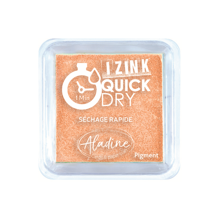 Aladine Izink quick dry pigment Inktkussen 5x5cm pasteloranje