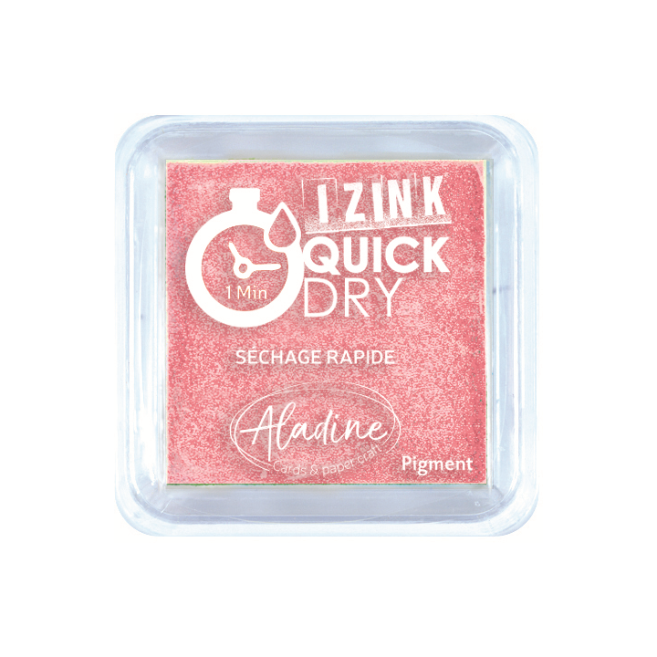 Aladine Izink quick dry pigment Inktkussen 5x5cm poederroze