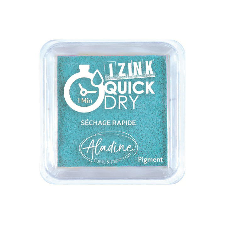 Aladine Izink quick dry pigment Inktkussen 5x5cm zeeblauw