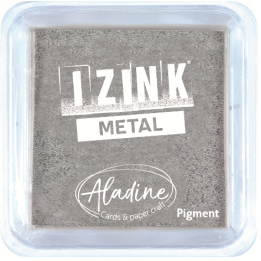 Aladine Izink quick dry pigment Inktkussen 5x5cm zilver