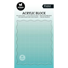Studio Light • Essentials Acryl stempelblok met raster 80x100x8mm