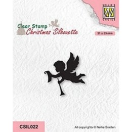 NC • Christmas Silhouettes clear stempel Angel with Message