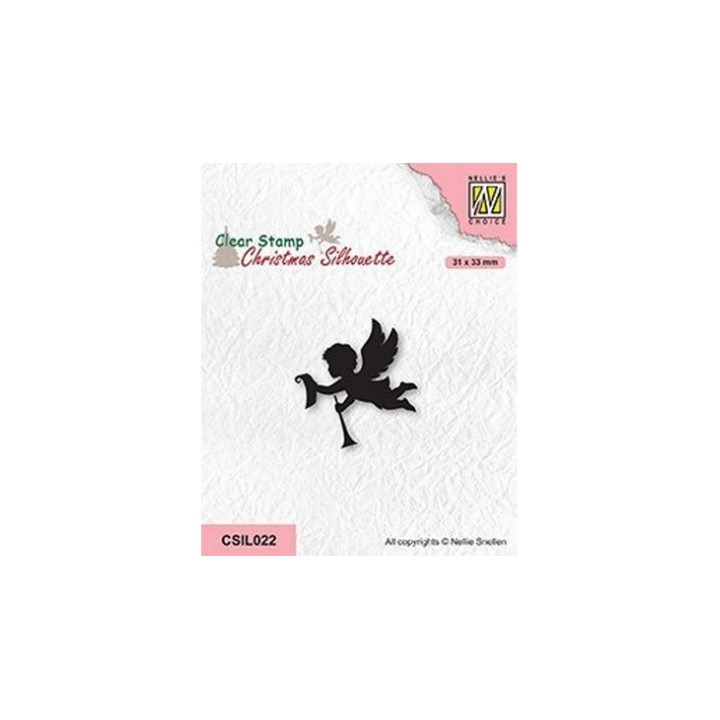 NC • Christmas Silhouettes clear stempel Angel with Message