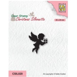 NC • Christmas Silhouettes clear stempel Angel with Present