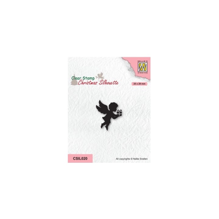 NC • Christmas Silhouettes clear stempel Angel with Present