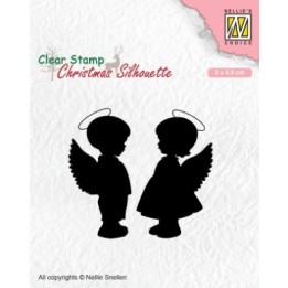 NC • Christmas Silhouettes clear stempel Angelgirl and -Boy